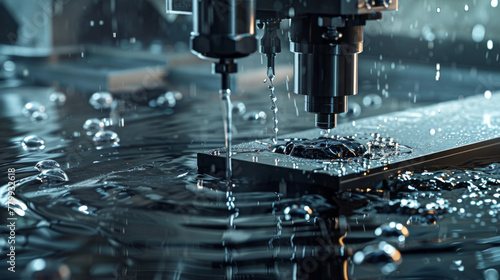 A high-precision water jet cutter that delivers clean cuts with minimal kerf width for a wide range of materials photo
