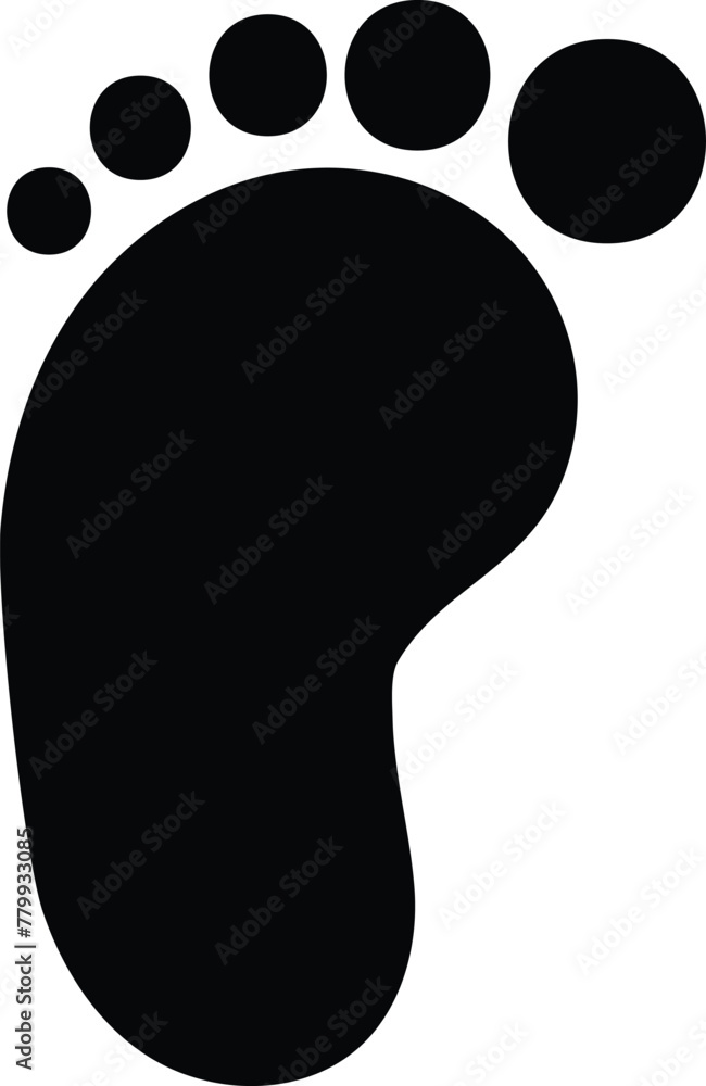 Simple Baby Footprint Hand Drawn Icon.