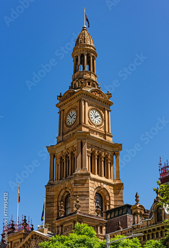 Canvas Print The historical bell tower of Sydney Town Hall, Australia