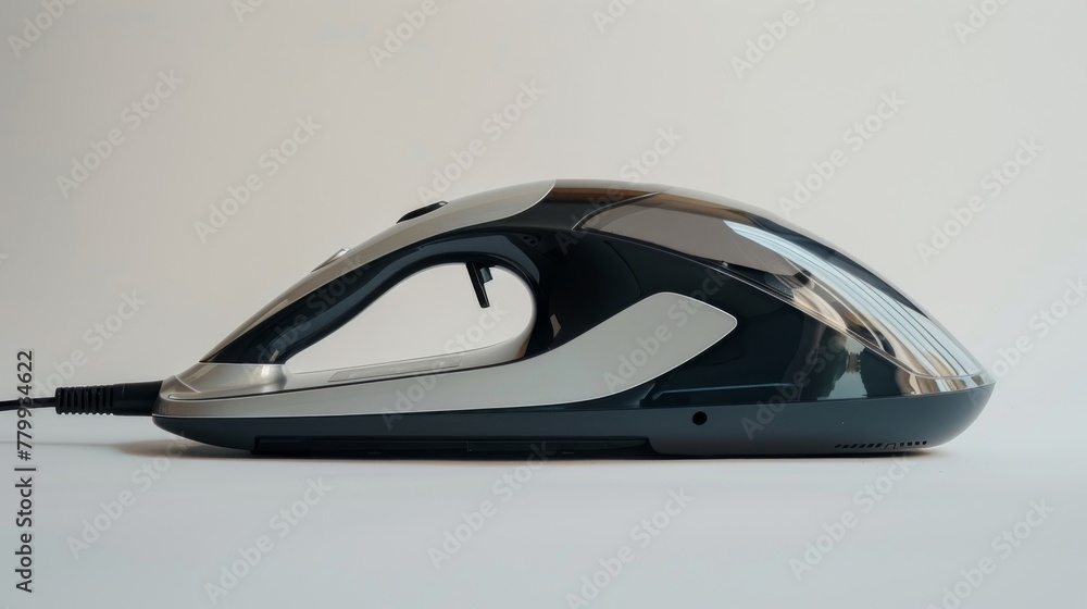 Modern high-efficiency iron with advanced technology on a neutral background Modern high-efficiency iron with advanced technology on a neutral background