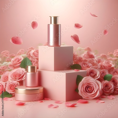 Scented Elegance: Perfume and Rose Ensemble