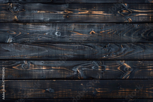 Original dark wood texture background in burnt timber style.