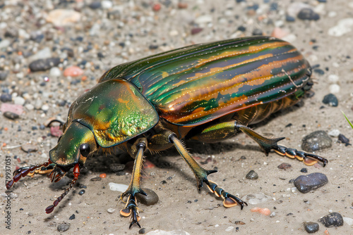 Green june beetle bug insect grub coleopteran fly entomology animal photo