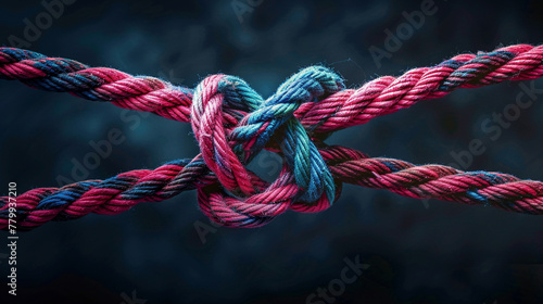 Colorful Knotted Ropes Symbolizing Strength and Unity