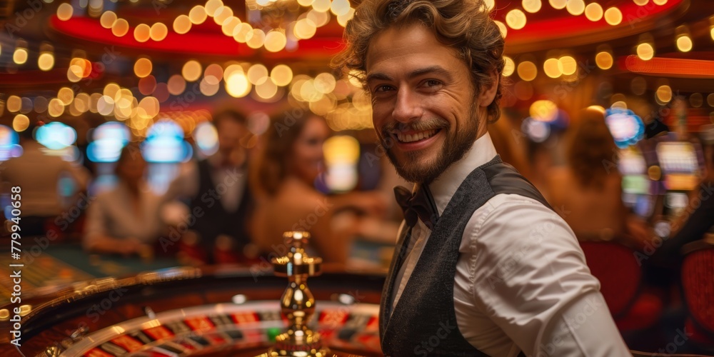 casino roulette and croupier 