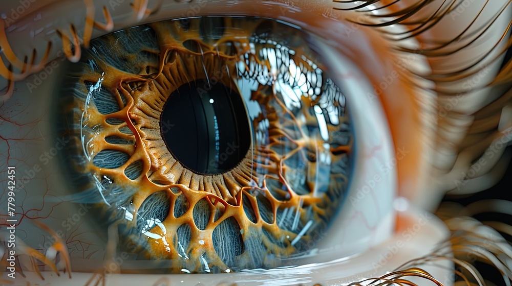 With lifelike precision, a medical eye model provides a comprehensive depiction of the eye's ana