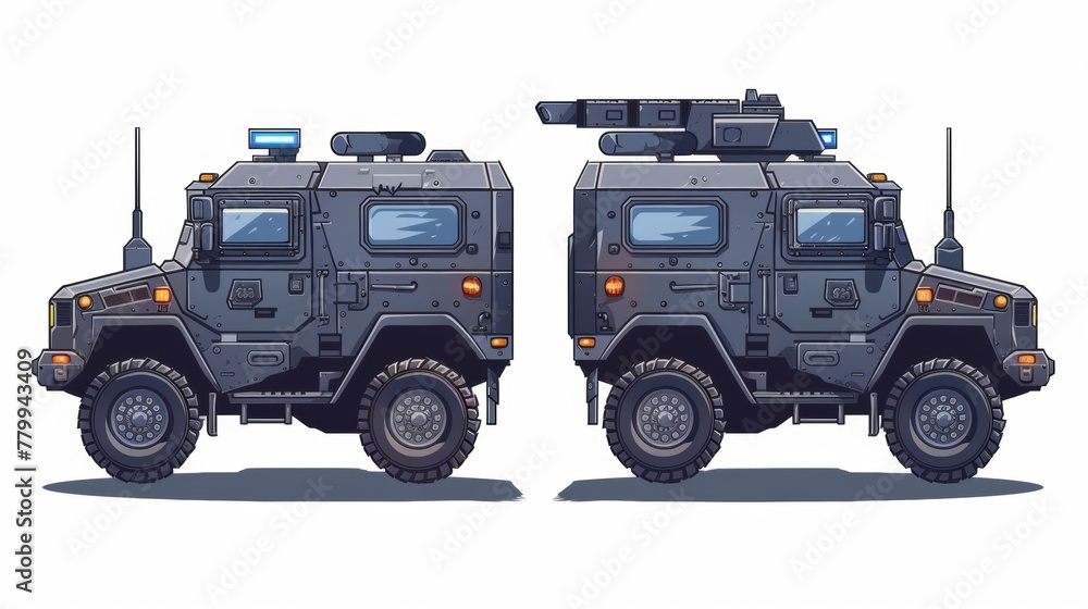 Armed truck for special police force SWAT tactical team
