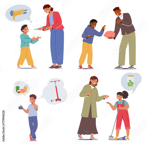 Parents Teaching Children Finance Education Involves Guiding Them On Budgeting, Saving, And The Value Of Money