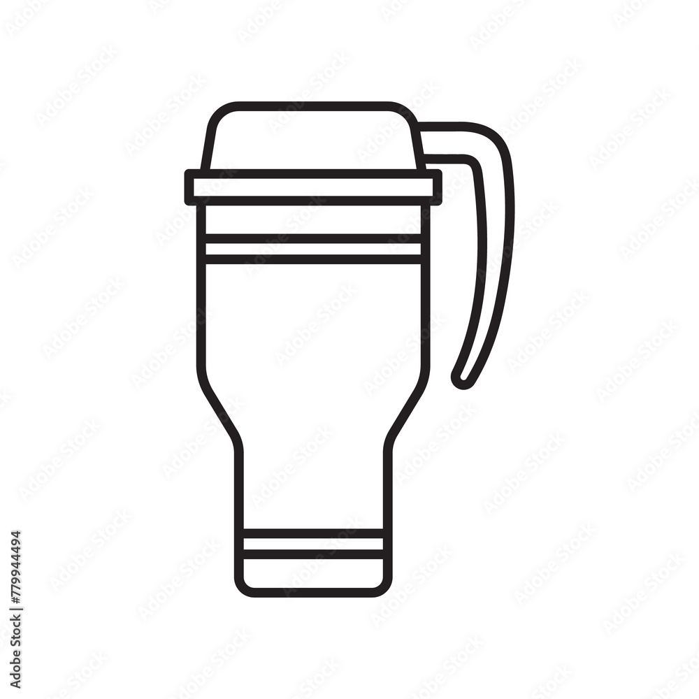 Thermo cup icon. Outline illustration of thermo cup icon for web design isolated on white background Thermo cup icon. Outline illustration of thermo cup icon for web design isolated on white background