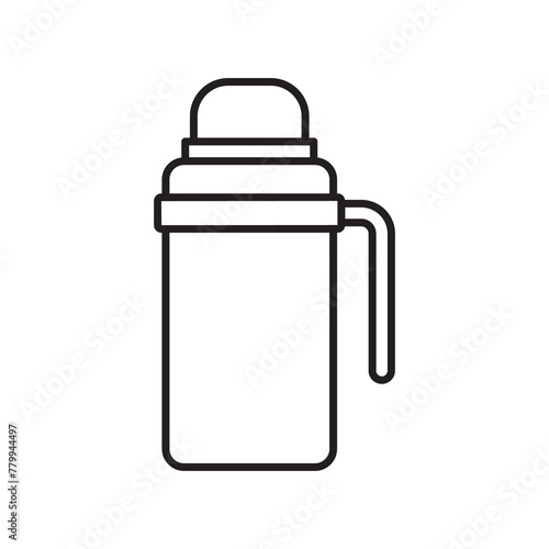 Thermo cup icon. Outline illustration of thermo cup icon for web design isolated on white background