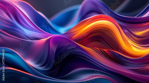 A close up of a colorful wavy pattern on the surface, AI