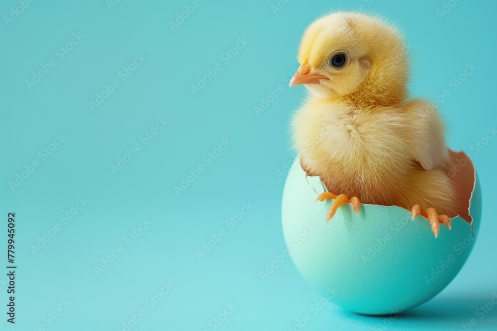 New Beginnings: A Tender Chick Emerges to Greet the World - Generative AI