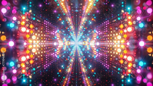 A colorful abstract background with many lights and dots  AI