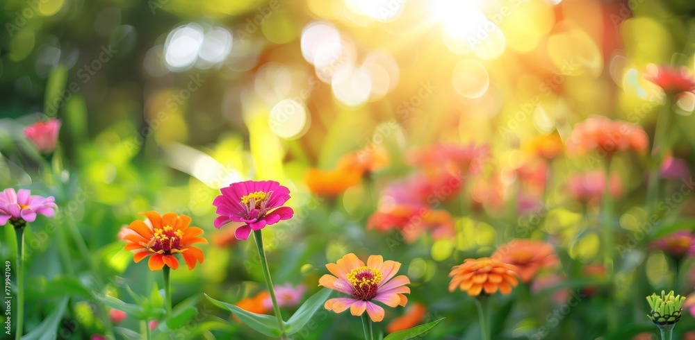Sun-kissed Zinnia Elegance: A Vivid Symphony of Summer Blooms - Generative AI Sun-kissed Zinnia Elegance: A Vivid Symphony of Summer Blooms - Generative AI