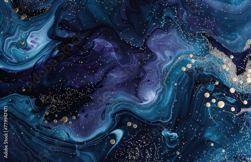 Mystical Ocean Currents: An Abstract Acrylic Masterpiece - Generative AI