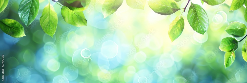 Sunlit Leaves Dancing in the Breeze - Nature's Green Symphony - Generative AI Sunlit Leaves Dancing in the Breeze - Nature's Green Symphony - Generative AI