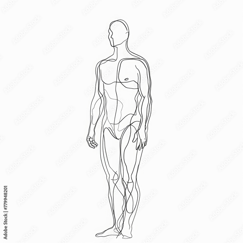 Line drawing of human body illustration for medical theme promotion Line drawing of human body illustration for medical theme promotion