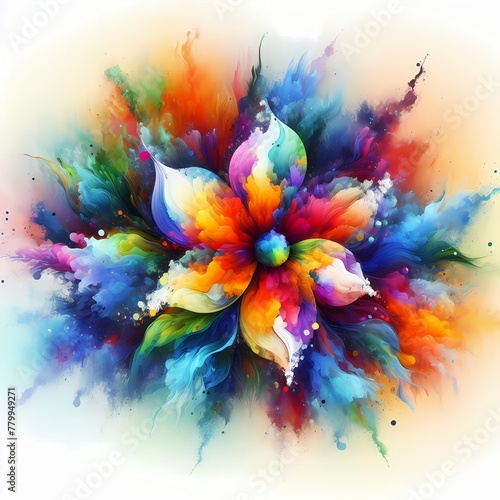 abstract watercolor background in flowers © Руслан Абдуллин