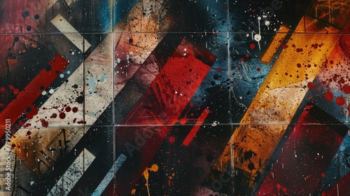 Layers of spray paint create a gritty and urban texture background, full of raw energy and movement. © Shahjahan
