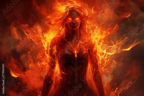 Tormented Souls hell fire. God soul. Generate Ai © juliars