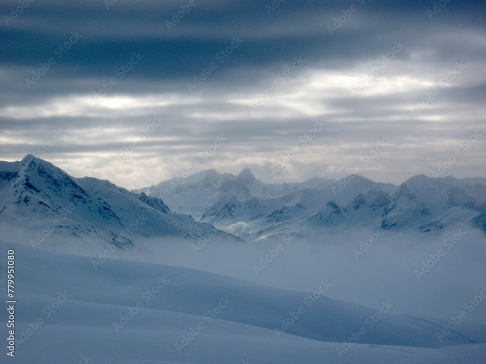 View of Termignon ski domain - Val Cenis - Savoie - France View of Termignon ski domain - Val Cenis - Savoie - France