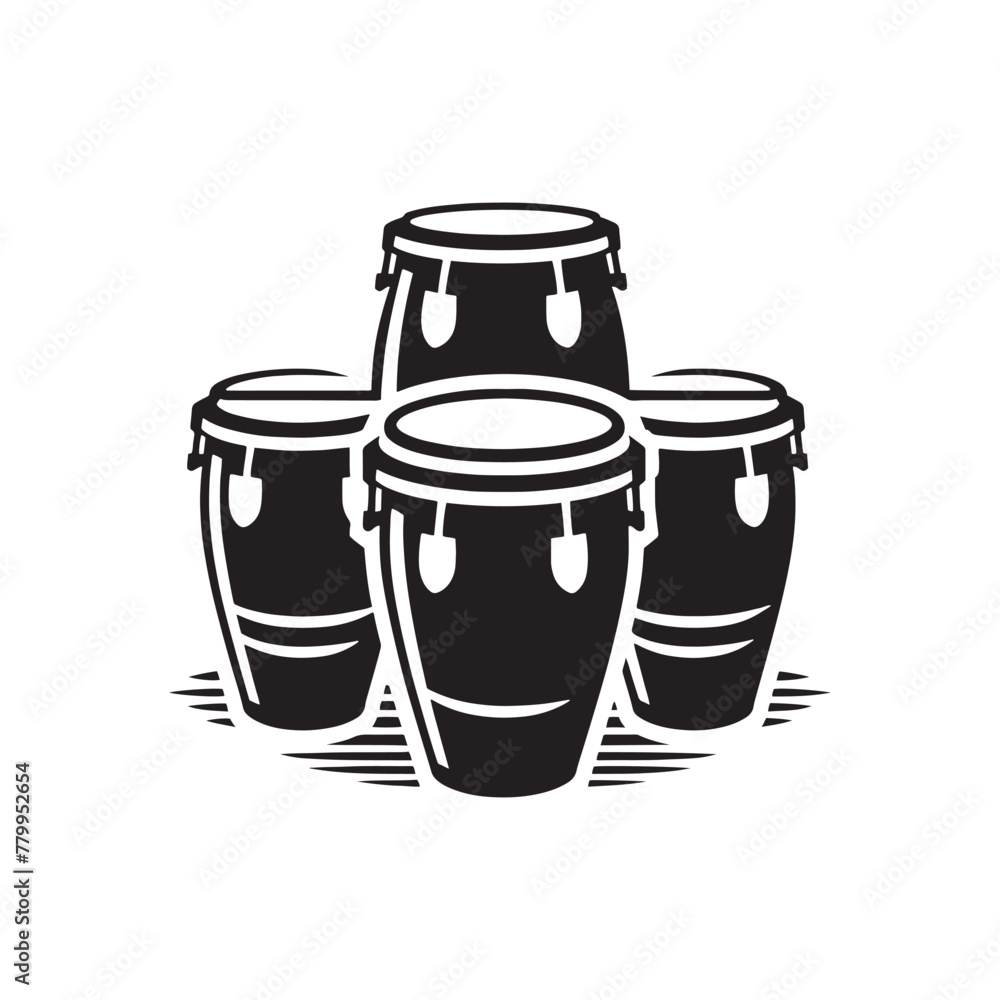 Musical Melody: Silhouette of Conga Drum Instrument, Embellished with Conga Drum Illustration - Minimallest Conga Drum Vector
Musical Melody: Silhouette of Conga Drum Instrument, Embellished with Conga Drum Illustration - Minimallest Conga Drum Vector