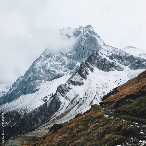 Snowy Majesty: A Stunning Mountain Vista