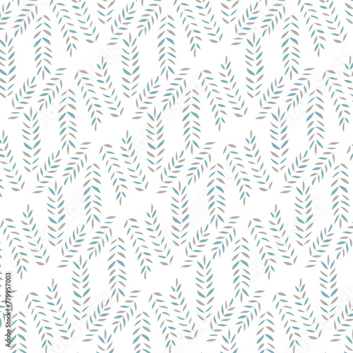 Seamless flowewrs and leaves pattern. Vector illustration