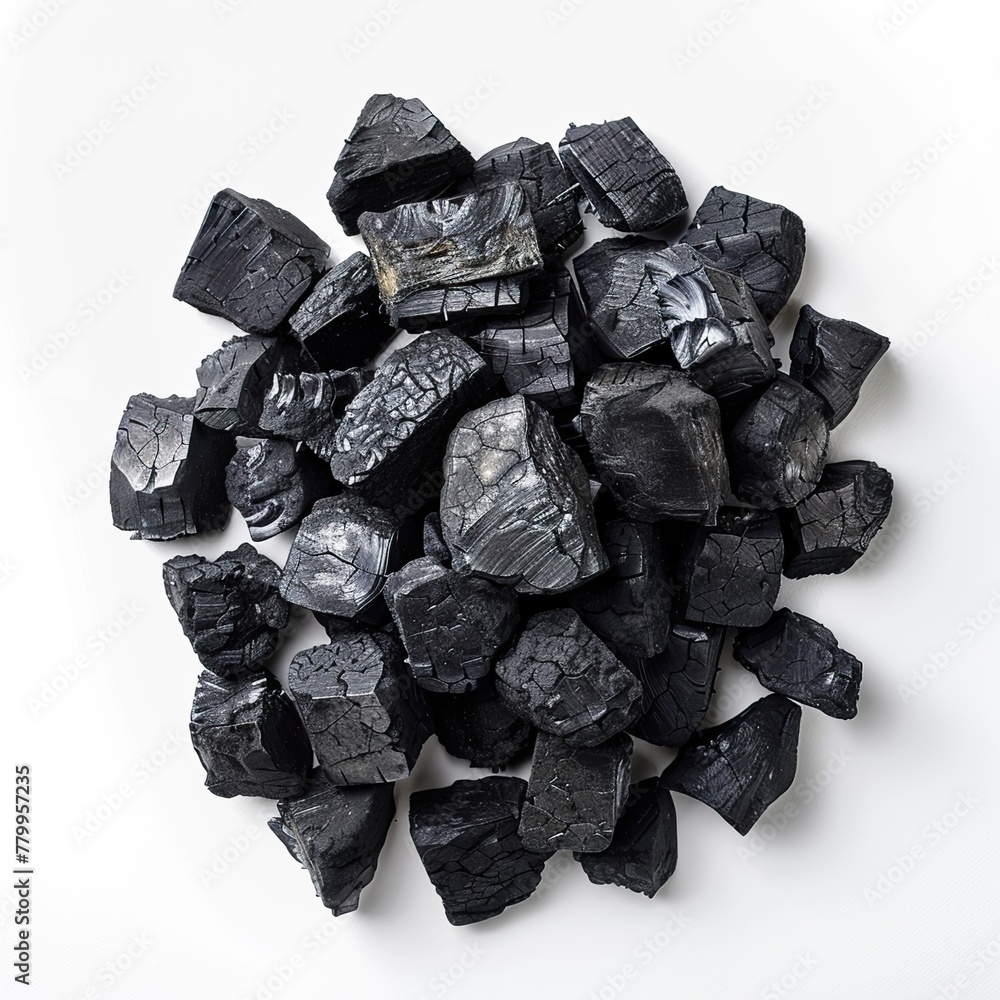 coals isolated on white background