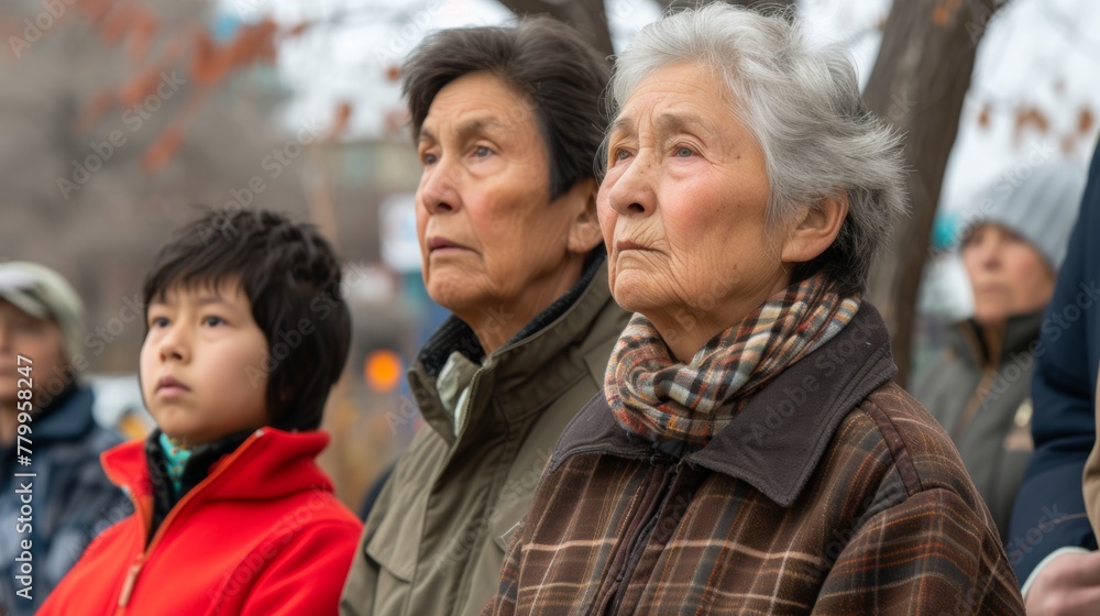 A group of people sitting next to each other in a line, AI A group of people sitting next to each other in a line, AI