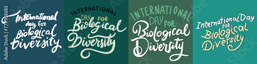 International Day for biological Diversity collection of text banner. Hand drawn vector art. © clelia-clelia