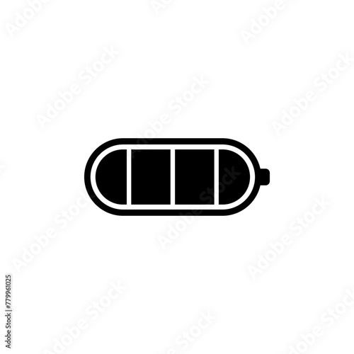 Full Charged Battery flat vector icon. Simple solid symbol isolated on white background