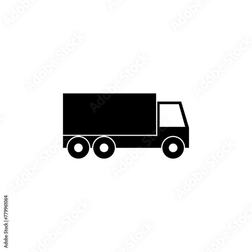 Garbage Truck flat vector icon. Simple solid symbol isolated on white background