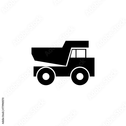 Dump Truck flat vector icon. Simple solid symbol isolated on white background