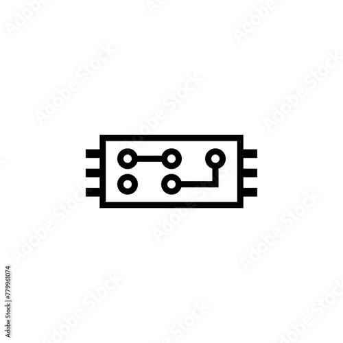 Circuit Board flat vector icon. Simple solid symbol isolated on white background