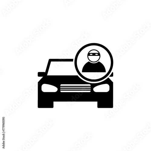Car Thief flat vector icon. Simple solid symbol isolated on white background