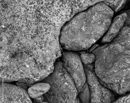 Details of granite rocks on the Shore - Nigg Bay - Aberdeen city - Scotland - UK