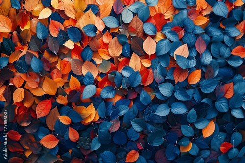 An autumm color leaves textured background 