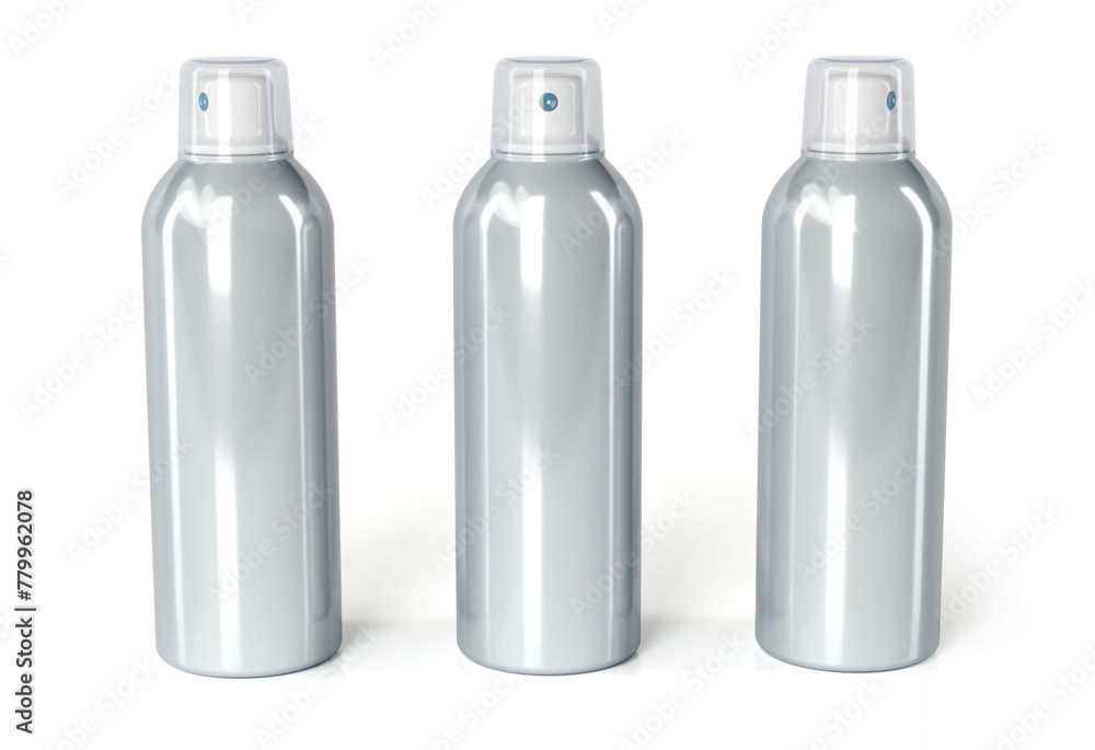Aerosol spray cans on white background. 3d illustration set Aerosol spray cans on white background. 3d illustration set
