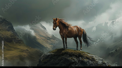 cavalo na montanha  photo