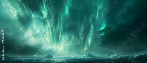 Aurora Dreamscape: A Serene Minimalist Symphony. Concept Nature Photography, Northern Lights, Minimalist Aesthetics, Night Sky Exploration, Creative Imagery