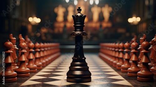 Imagine a crismis-themed chess tournament with AI-generated chess pieces competing in a visually stunning virtual chessboard