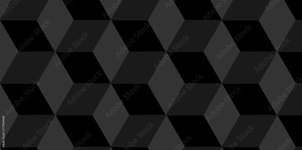 	
Abstract cubes geometric tile and mosaic wall or grid backdrop hexagon technology wallpaper background. Black and gray geometric block cube structure backdrop grid triangle texture vintage design. - obrazy, fototapety, plakaty 