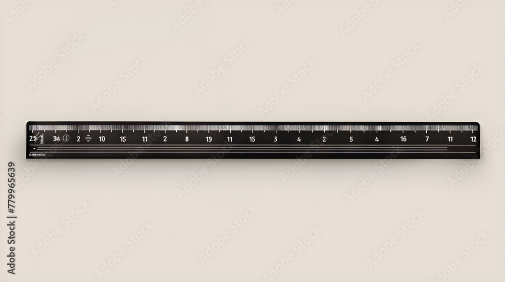 Detailed, High-Resolution Digital Representation of a 30-centimeter Millimeter Ruler on a Light Background