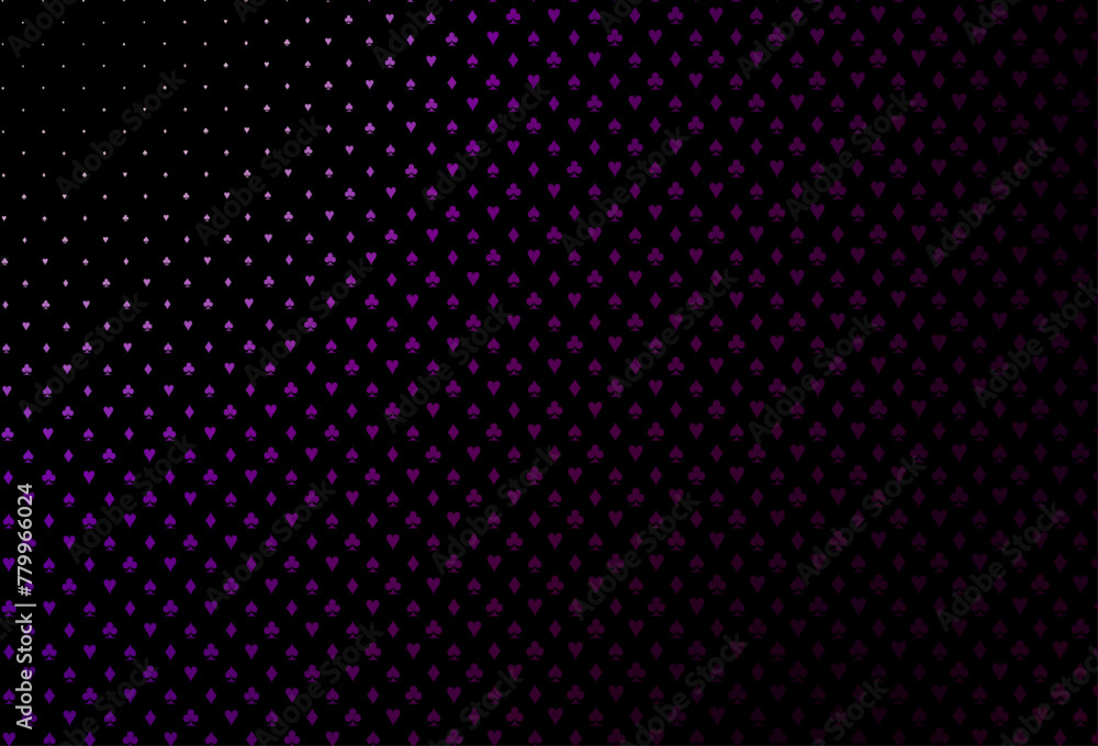 Dark purple vector background with cards signs. Dark purple vector background with cards signs.