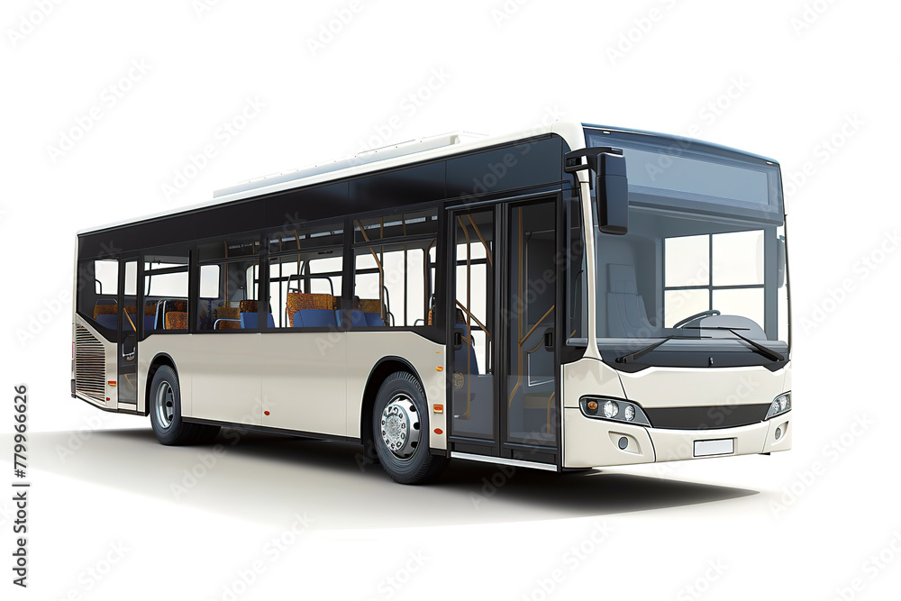 A modern city bus isolated on white with space for text. A modern city bus isolated on white with space for text.