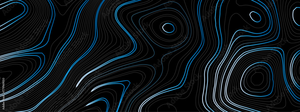 Fototapeta premium Abstract colorful wavy topographic map and curved lines background. Abstract geographic wave grid line map. Abstract topography relief. vector illustration.