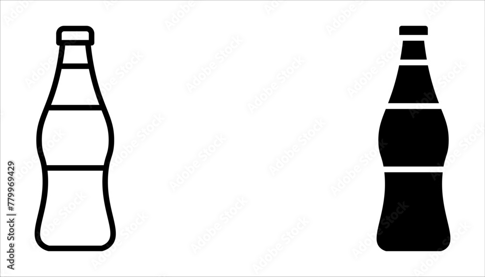 Bottle soda line icon set, logo isolated on white background Bottle soda line icon set, logo isolated on white background