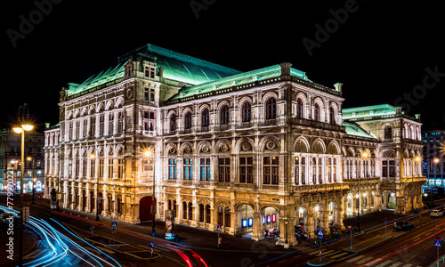 Long exposure of the Vienna State Opera at night