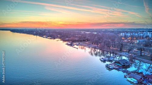 Sava River Sunset photo